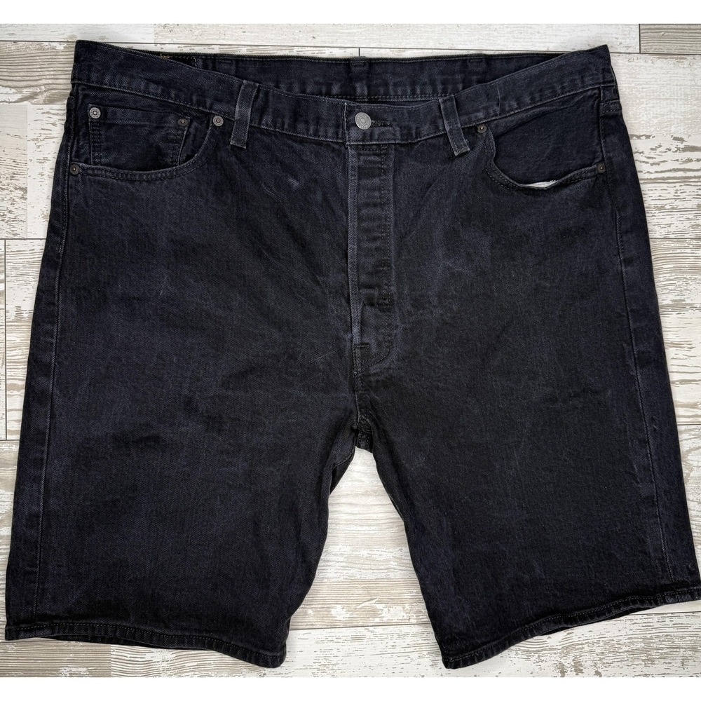 Levis Denim Shorts Mens 42 Black 10 Inseam Charcoal Wash Bermuda Casual